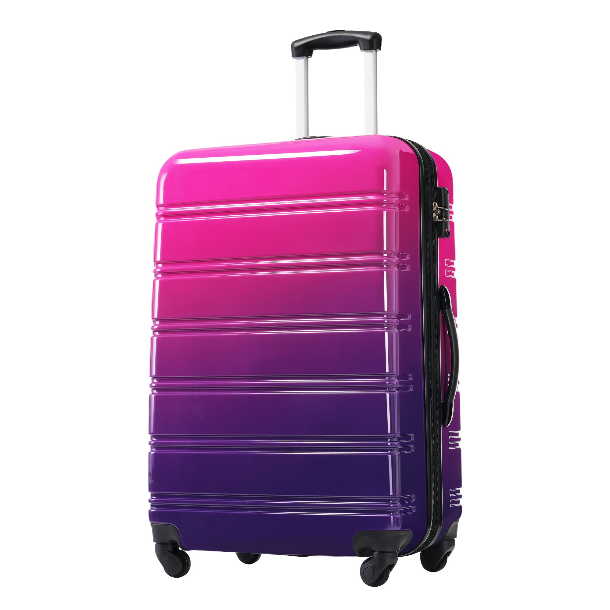 Hardshell Luggage Sets 3 Piece Gradient Color Expandable Suitcase With Spinner Wheels And TSA Lock Lightweight 20 24 28 Available,Purple And Pink