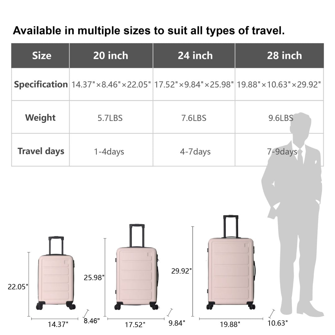 Luggage Sets ABS Hardshell 3pcs Luggage, Lightweight Durable Suitcase Sets Spinner Wheels Suitcase 20  24  28