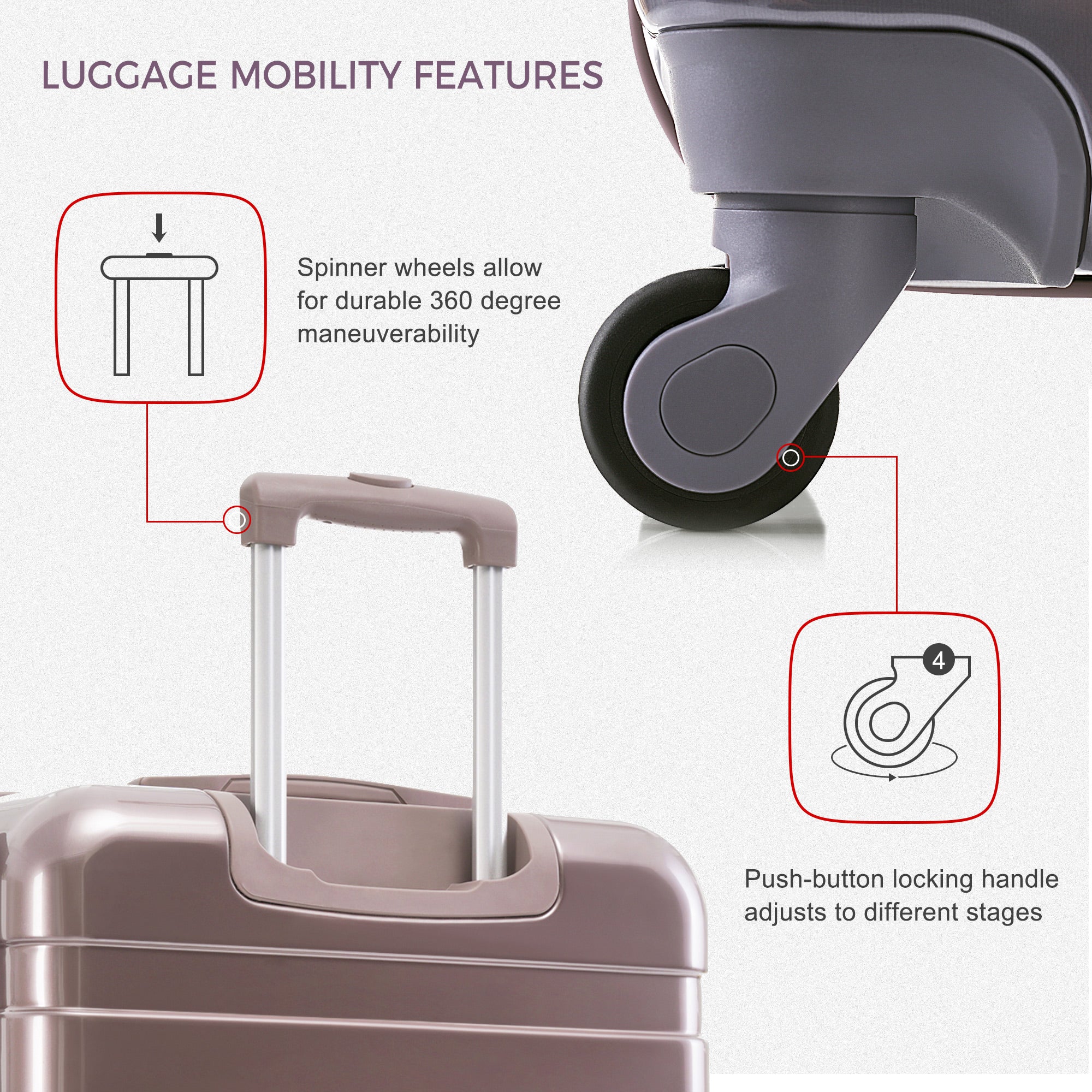 Luggage Sets New Model ABS Hardshell 3pcs Clearance Luggage Hardside Lightweight Durable Suitcase Sets Spinner Wheels Suitcase With TSA Lock 20 24 28 Golden