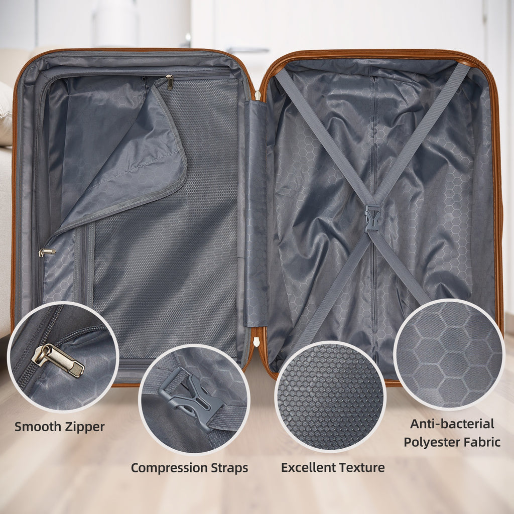Luggage Sets 6 Piece With Duffel Bags, Hardside Expandable Suitcases With Spinner Wheels, Black