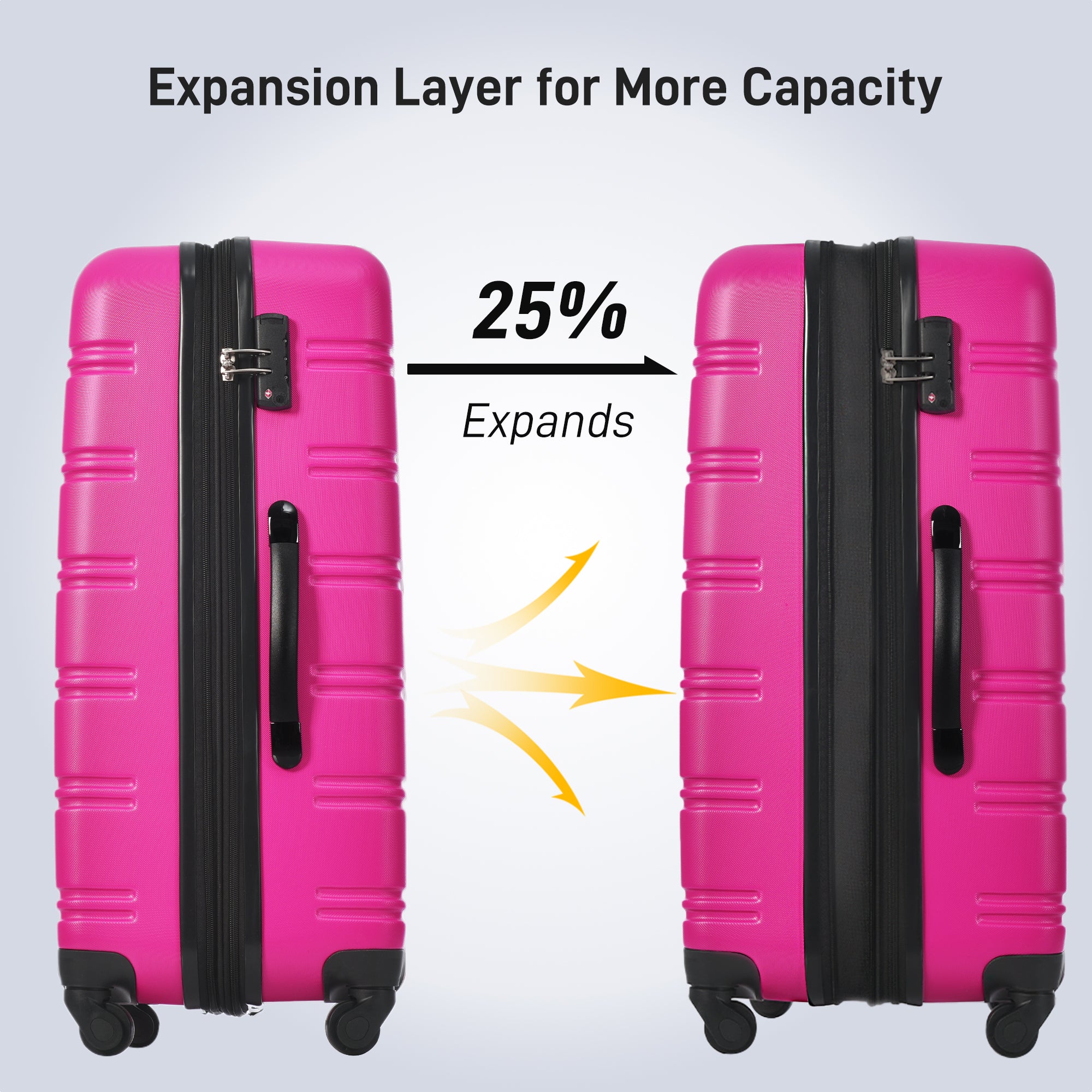 Hardshell Luggage Sets 2Pcs Bag Spinner Suitcase With TSA Lock Lightweight 20- 28