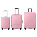 Luggage Sets ABS Hardshell 3pcs Luggage, Lightweight Durable Suitcase Sets Spinner Wheels Suitcase With TSA Lock 20''24''28'' Available Pink