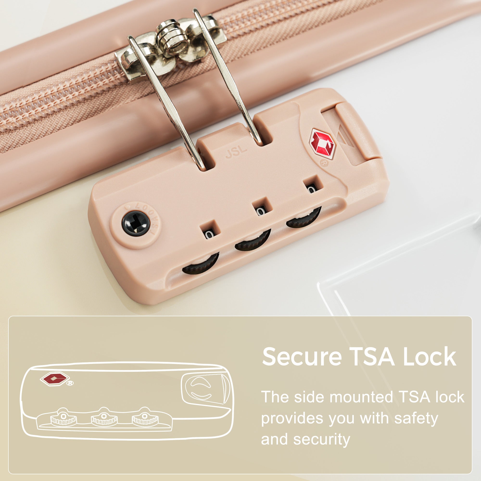 Luggage Sets New Model ABS Hardshell 3pcs Clearance Luggage Hardside Lightweight Durable Suitcase Sets Spinner Wheels Suitcase With TSA Lock 20 24 28   Tan