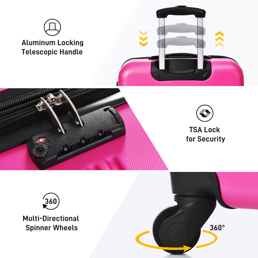 Hardshell Luggage Sets 2Pcs Bag Spinner Suitcase With TSA Lock Lightweight 20- 28